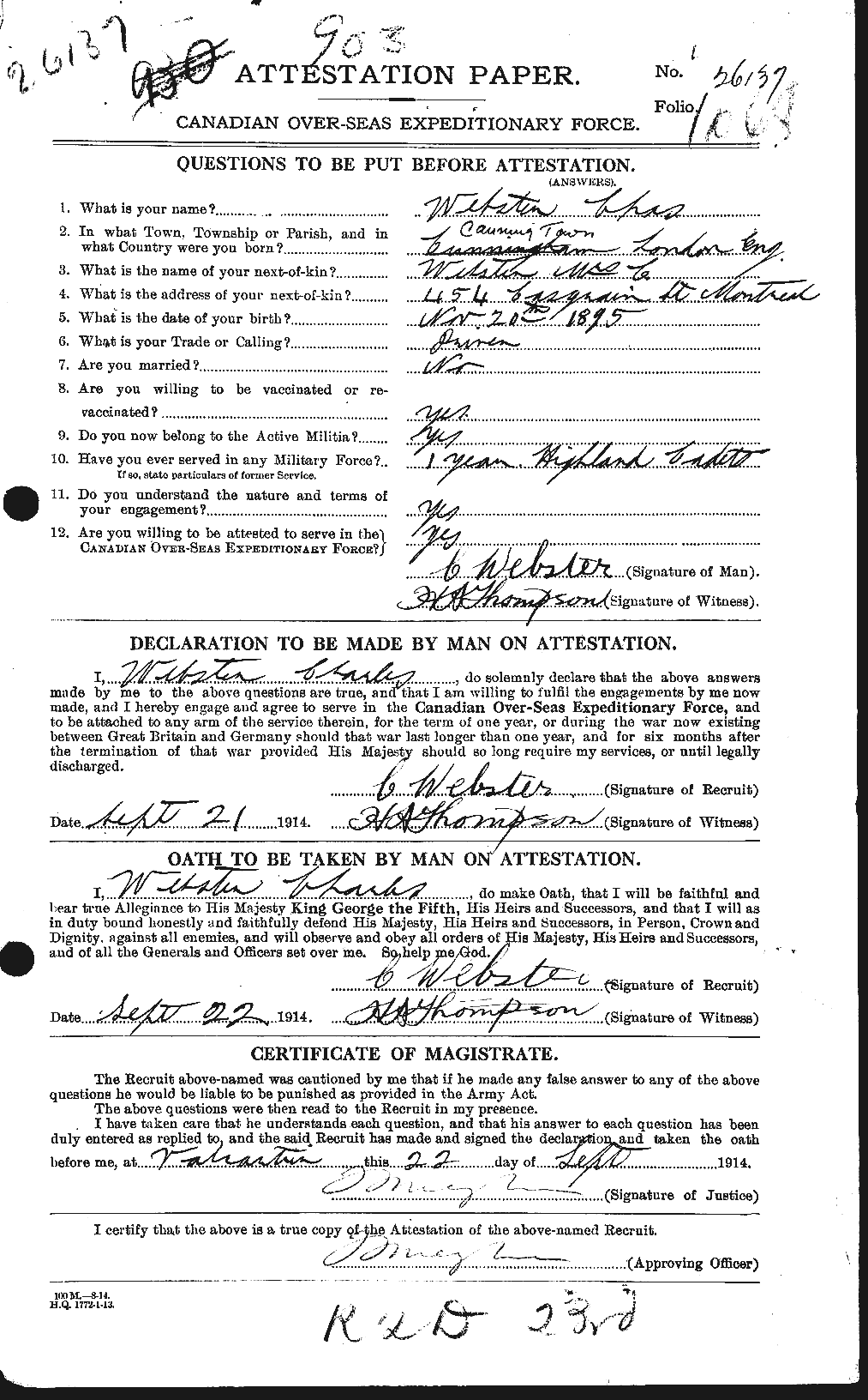 Personnel Records of the First World War - CEF 670291a