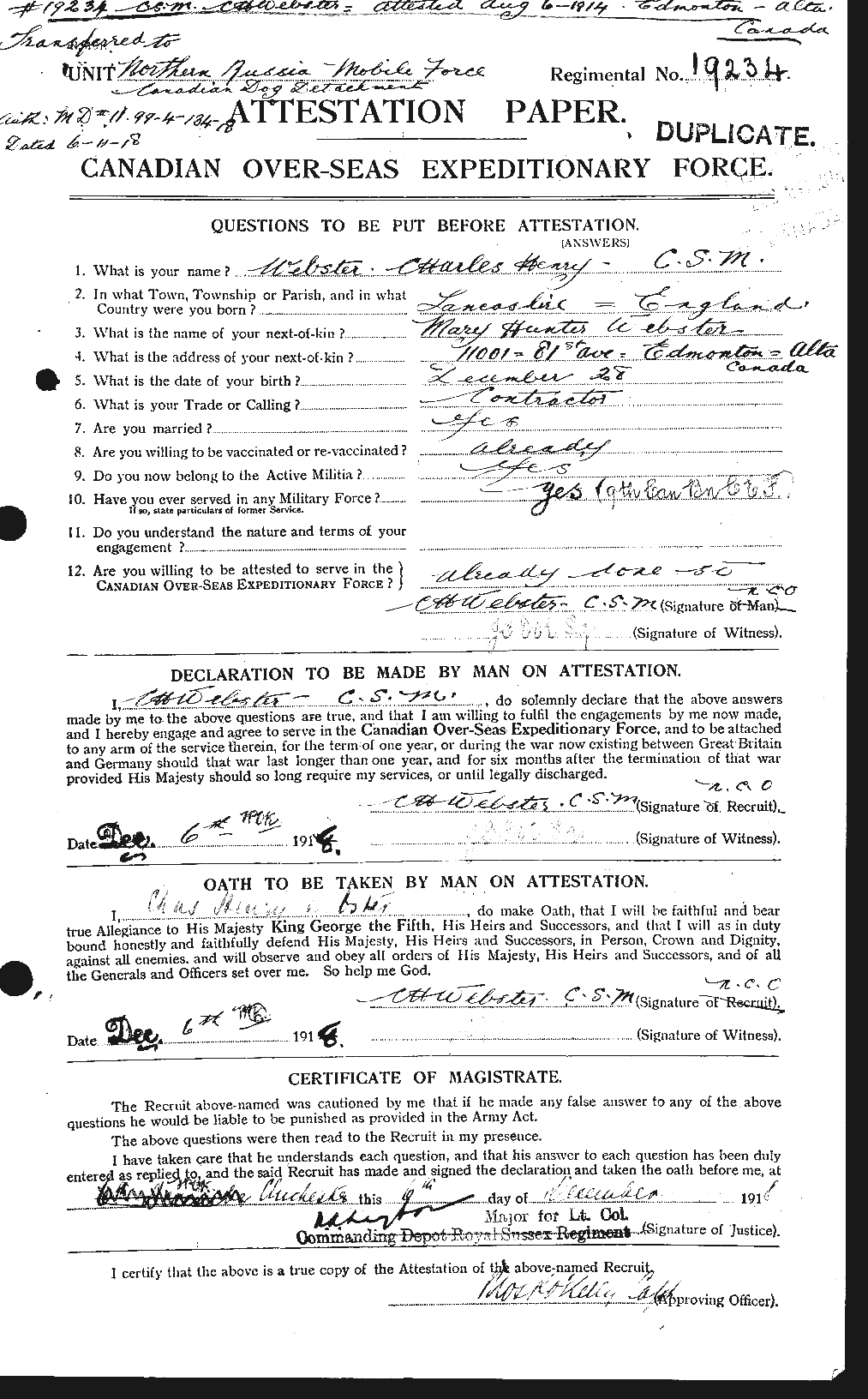 Personnel Records of the First World War - CEF 670297a