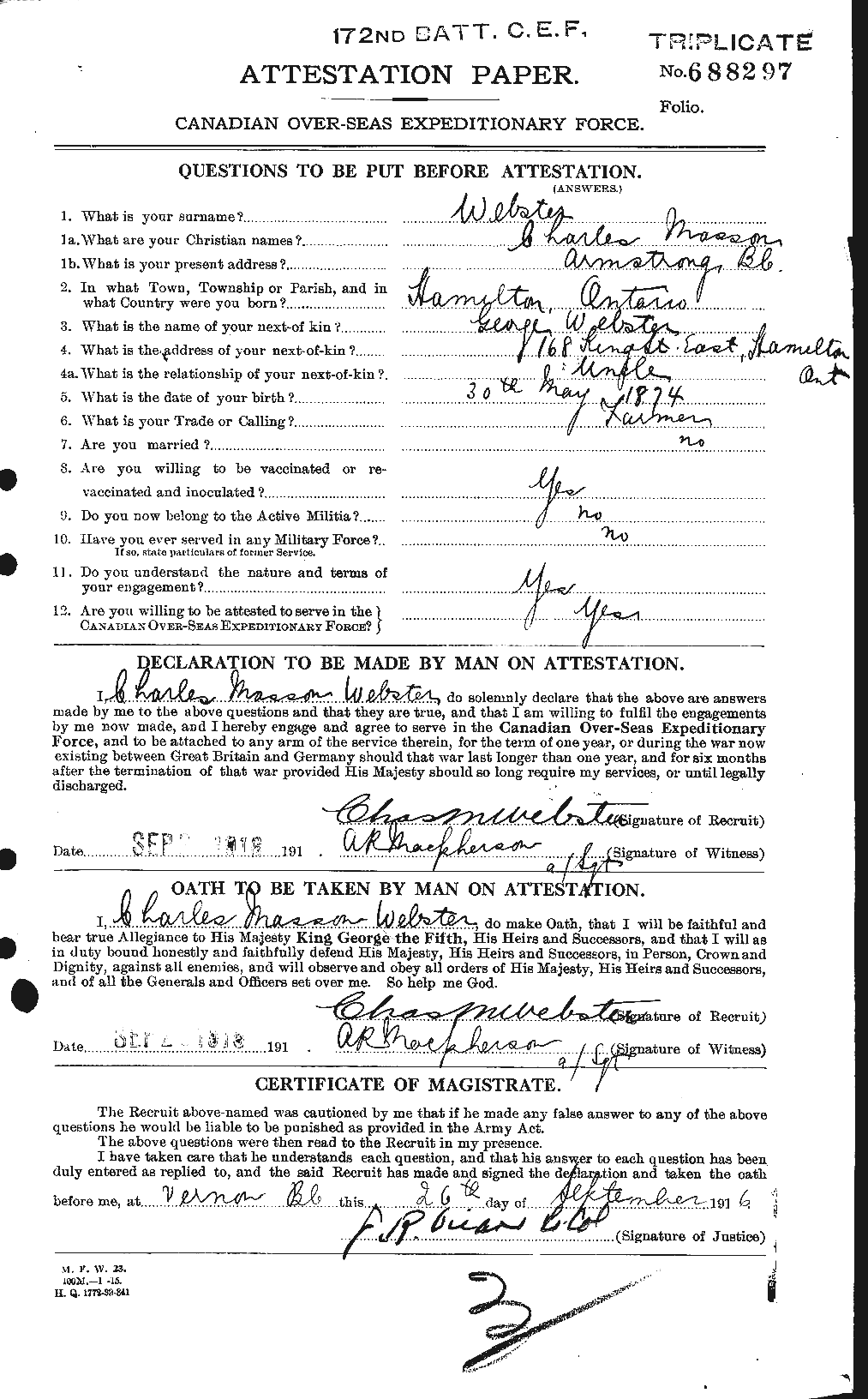 Personnel Records of the First World War - CEF 670301a