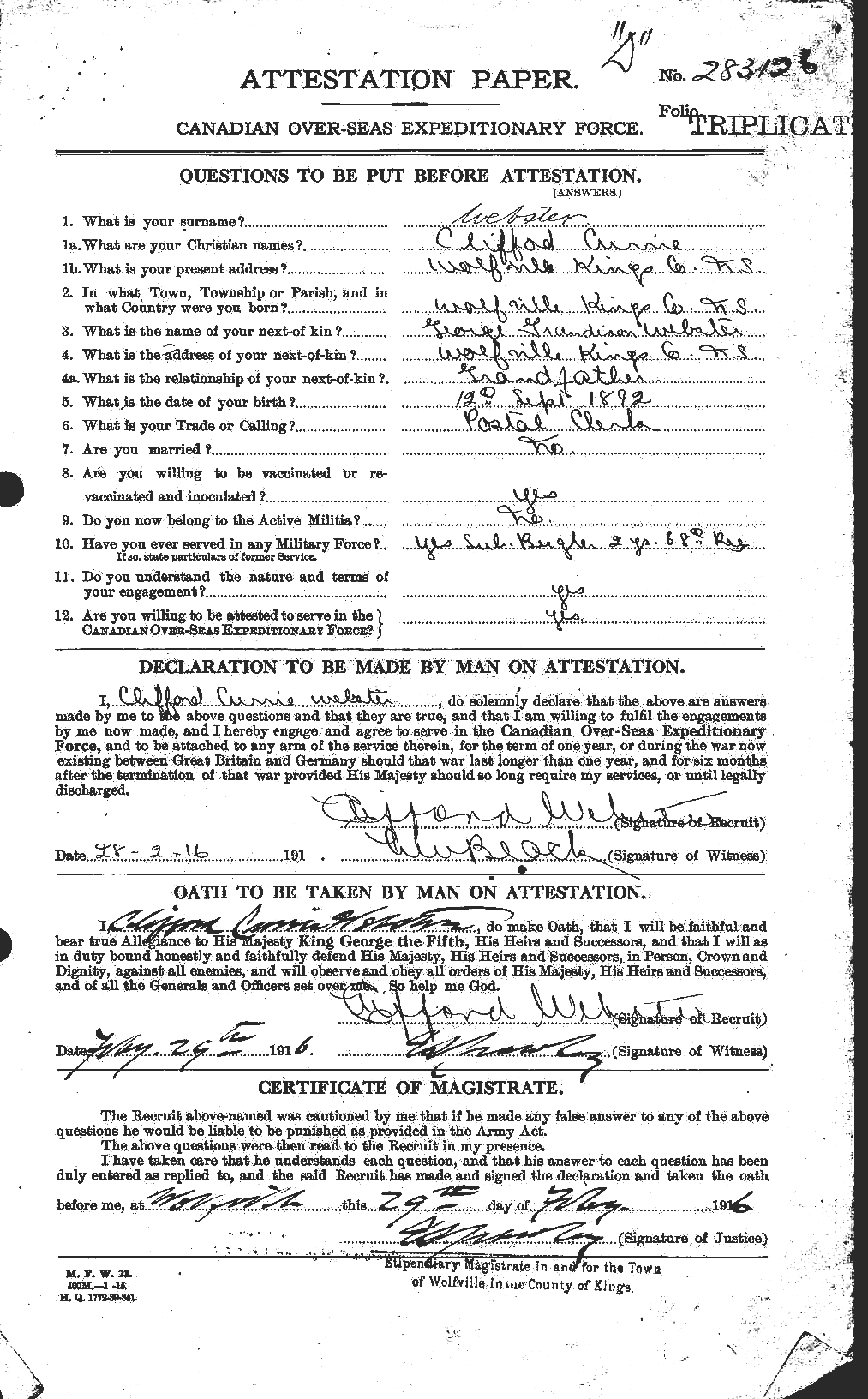 Personnel Records of the First World War - CEF 670305a