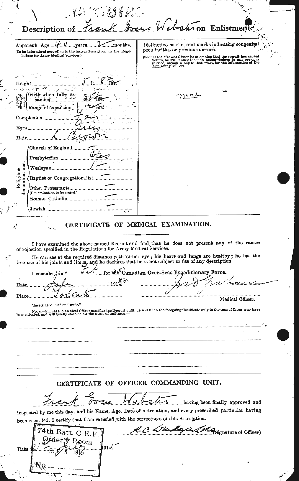 Personnel Records of the First World War - CEF 670351b