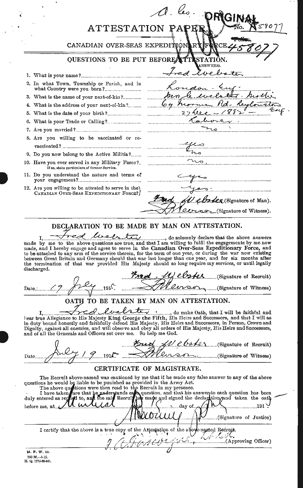 Personnel Records of the First World War - CEF 670356a