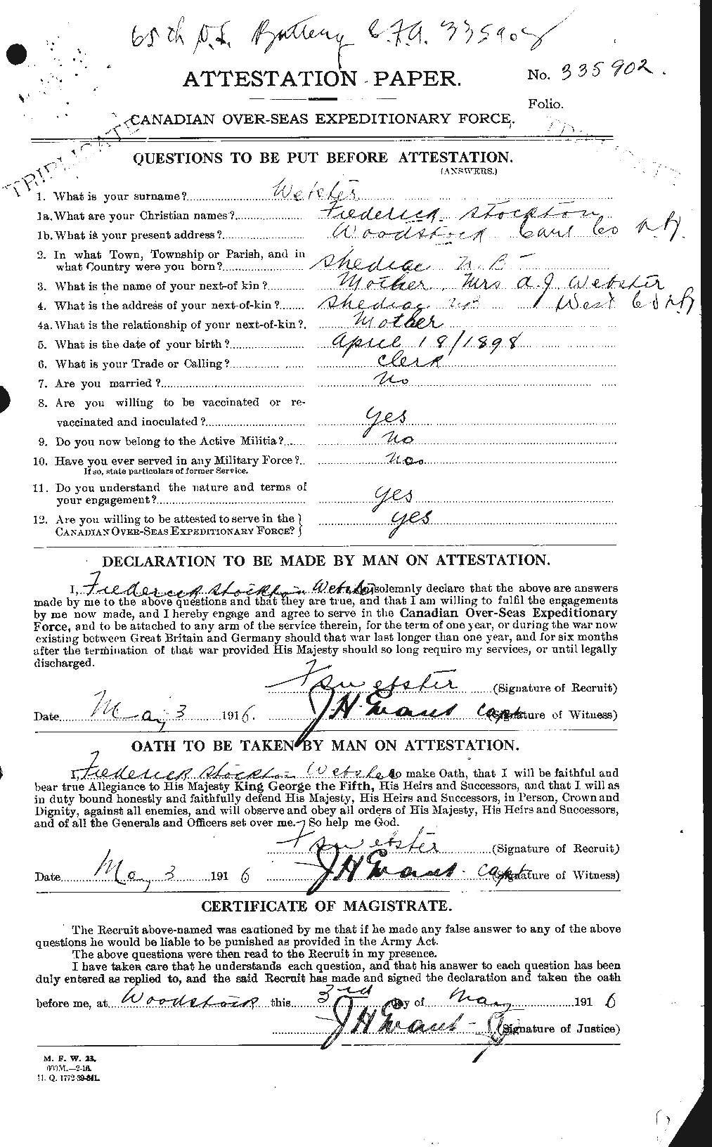 Personnel Records of the First World War - CEF 670369a