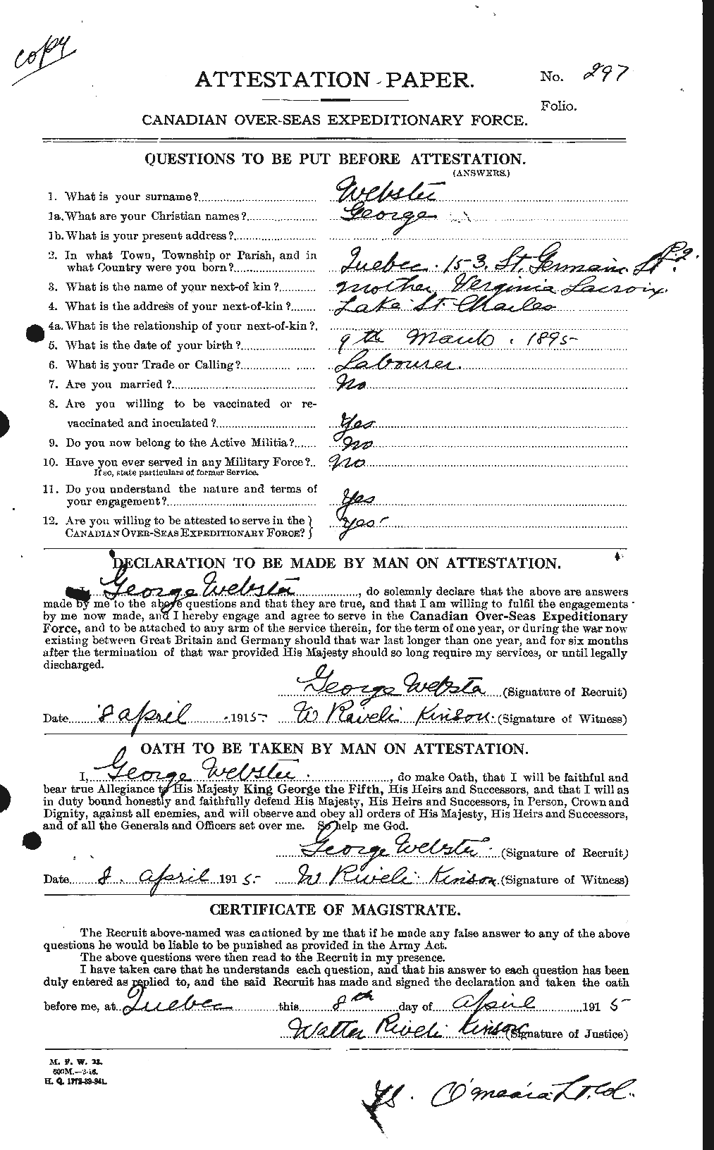 Personnel Records of the First World War - CEF 670375a