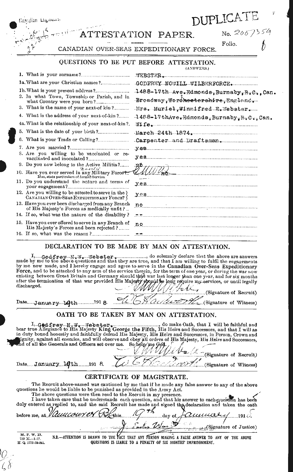 Personnel Records of the First World War - CEF 670396a