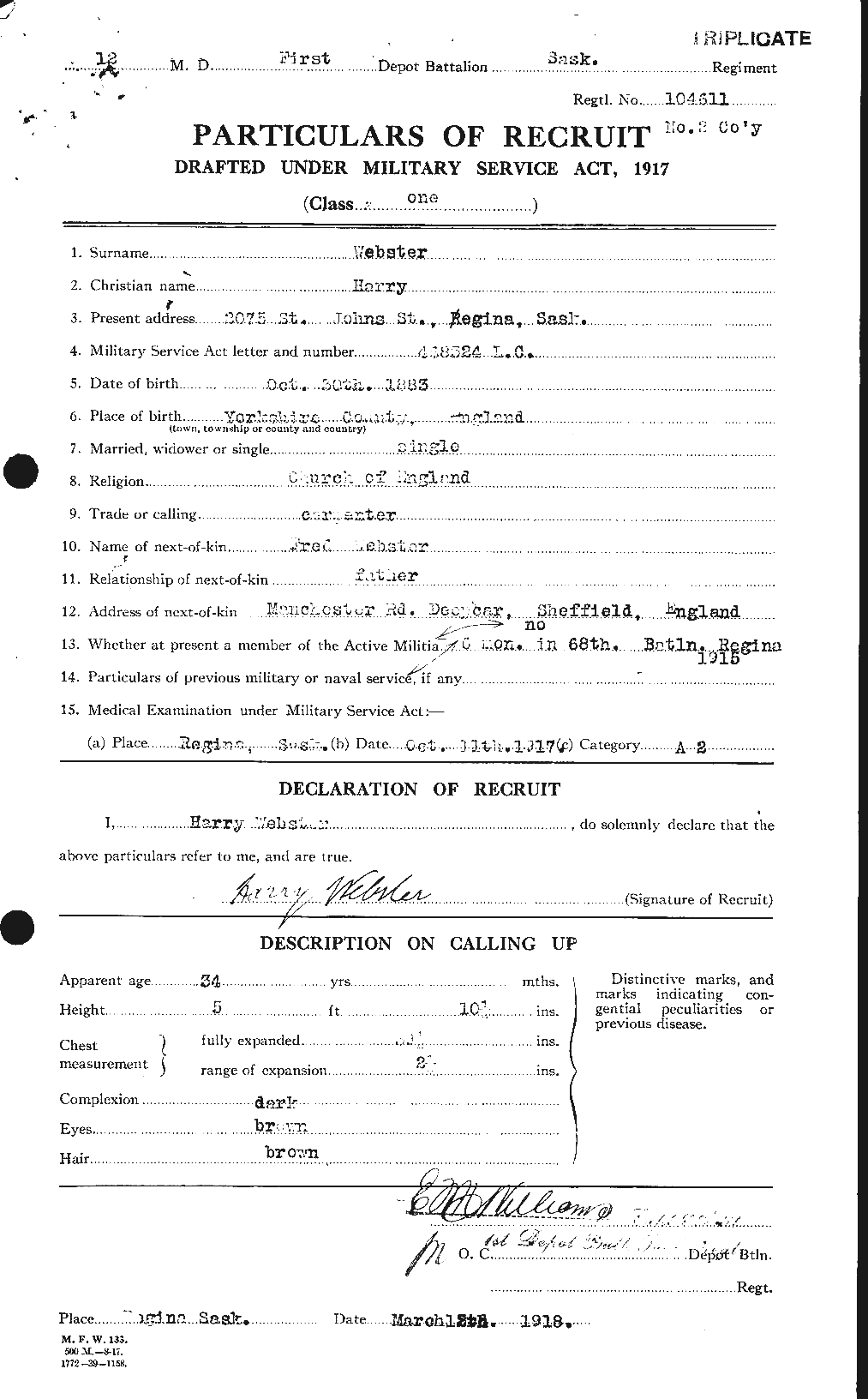 Personnel Records of the First World War - CEF 670410a