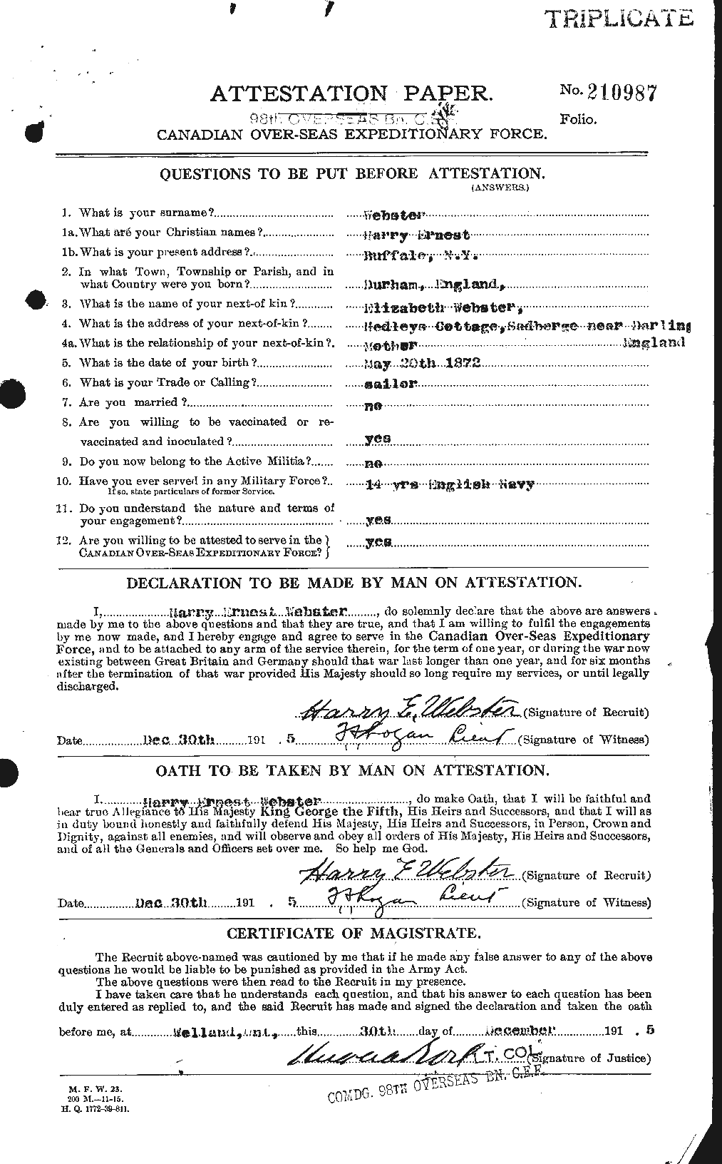 Personnel Records of the First World War - CEF 670420a