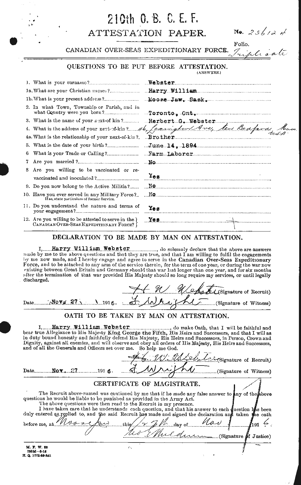 Personnel Records of the First World War - CEF 670425a