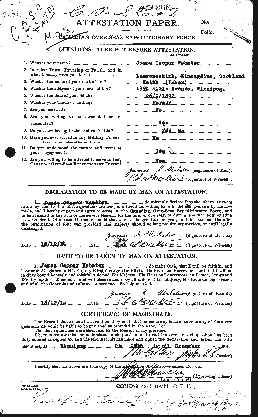 Personnel Records of the First World War - CEF 670453a
