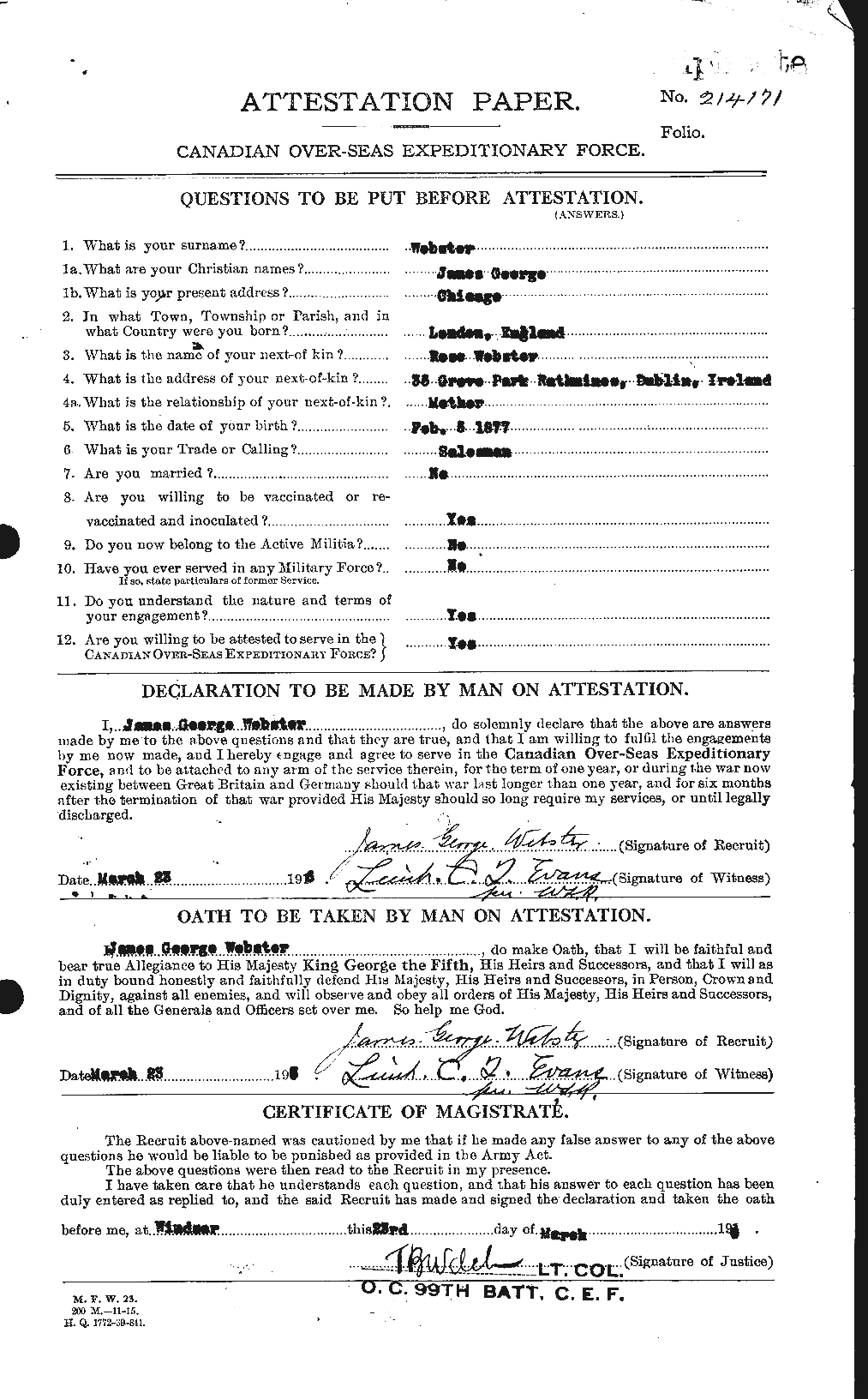 Personnel Records of the First World War - CEF 670459a
