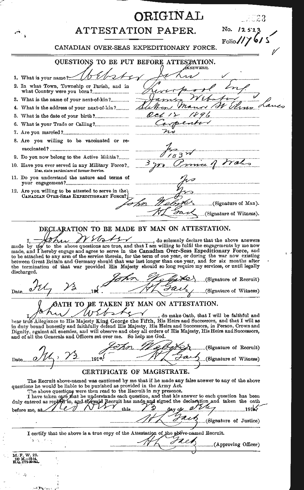 Personnel Records of the First World War - CEF 670479a