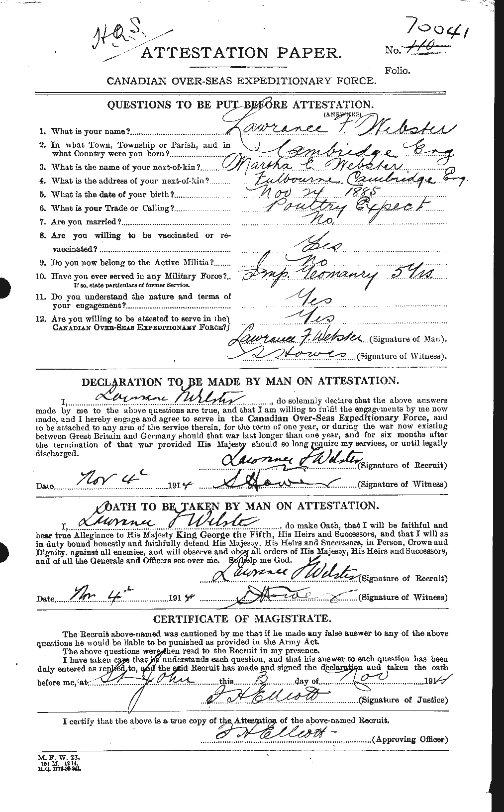 Personnel Records of the First World War - CEF 670509a