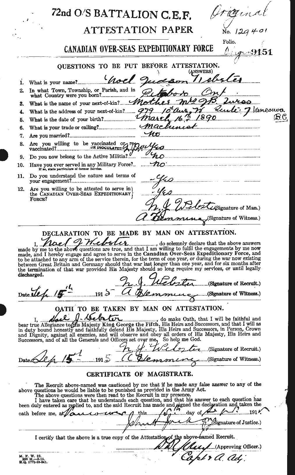 Personnel Records of the First World War - CEF 670523a