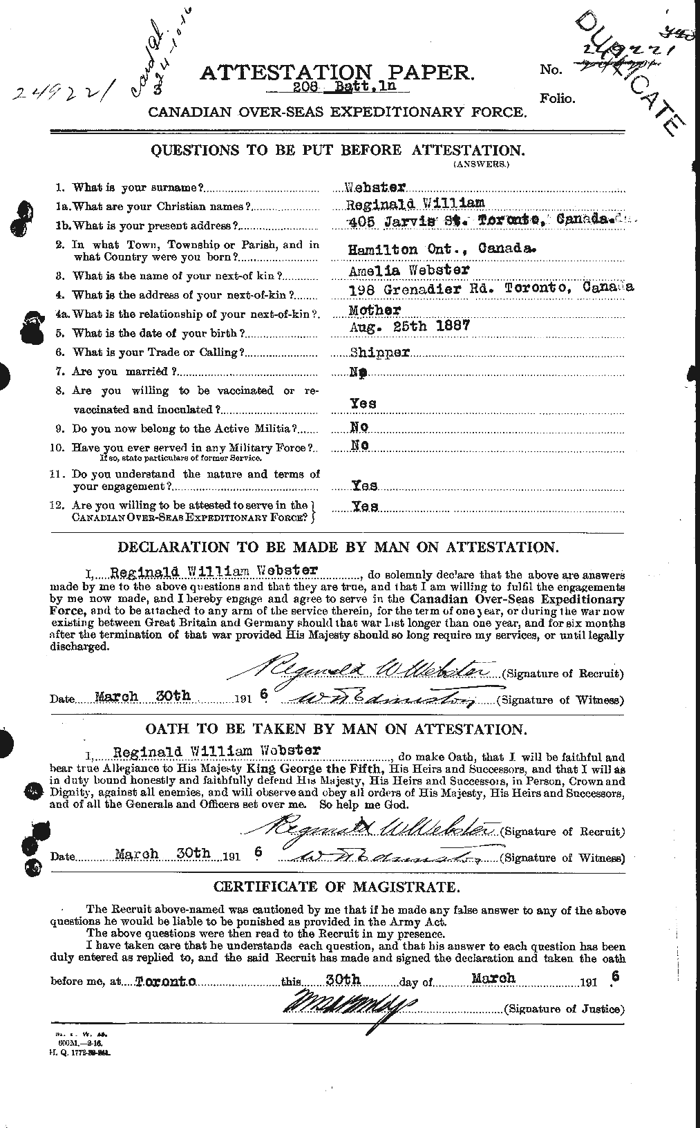 Personnel Records of the First World War - CEF 670538a