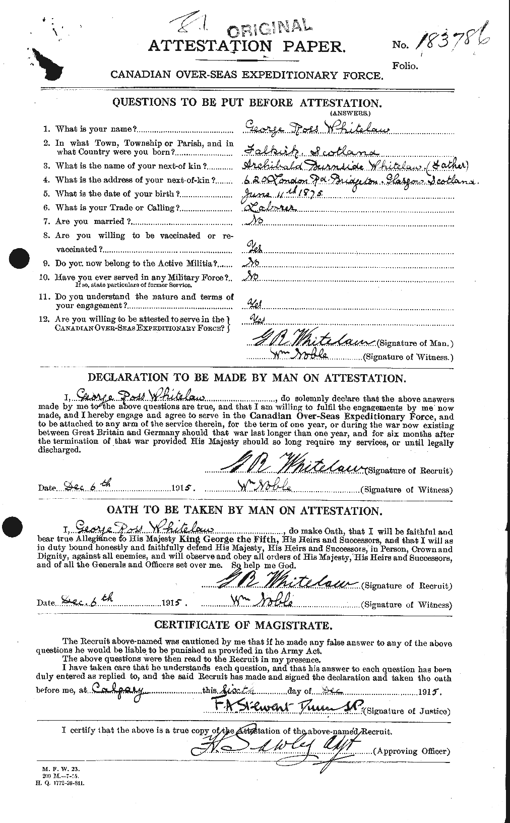 Personnel Records of the First World War - CEF 671118a