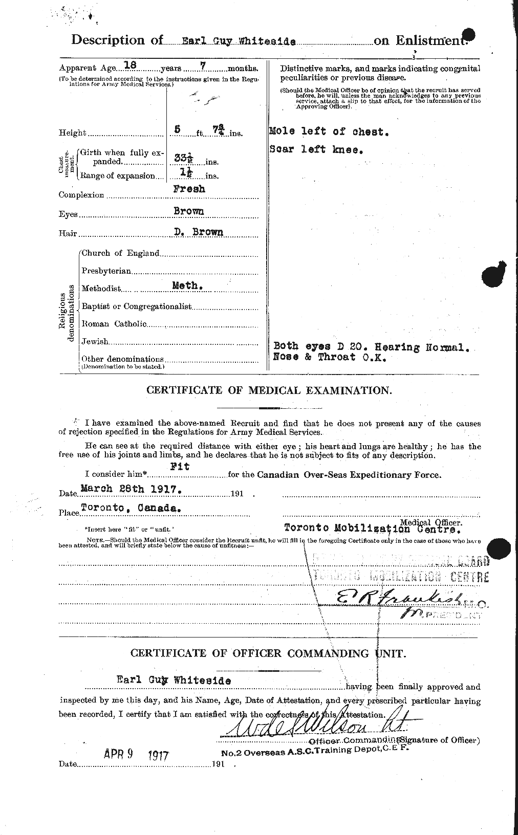 Dossiers du Personnel de la Première Guerre mondiale - CEC 671229b