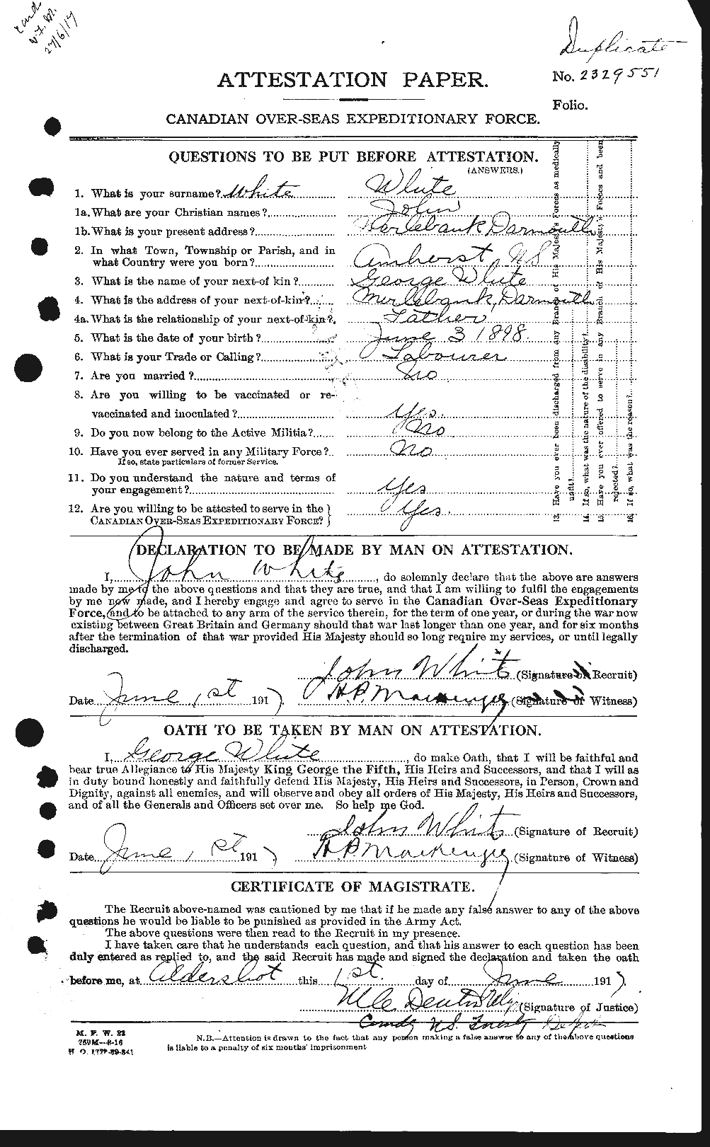 Personnel Records of the First World War - CEF 671487a