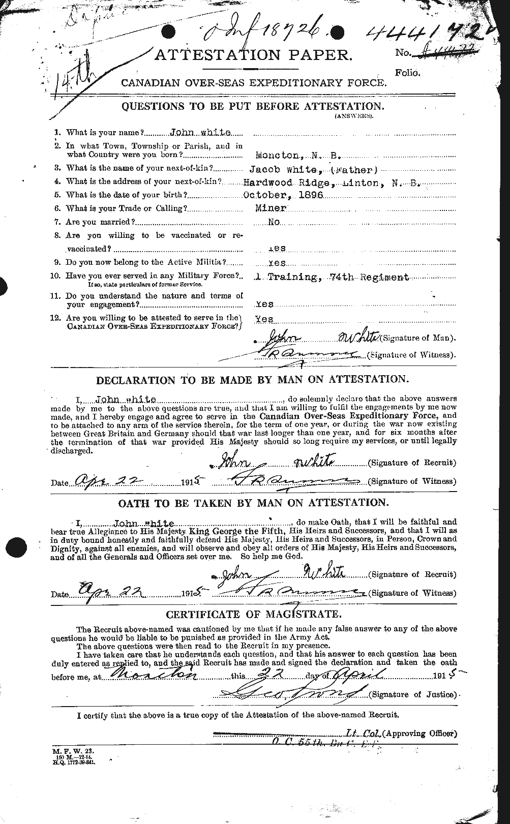 Personnel Records of the First World War - CEF 671497a