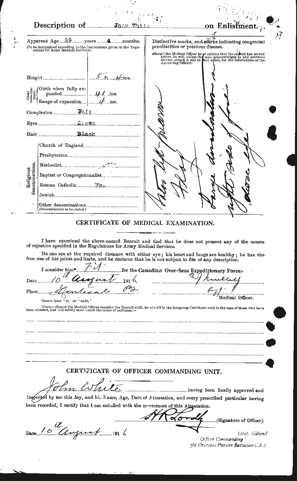 Dossiers du Personnel de la Première Guerre mondiale - CEC 671498b