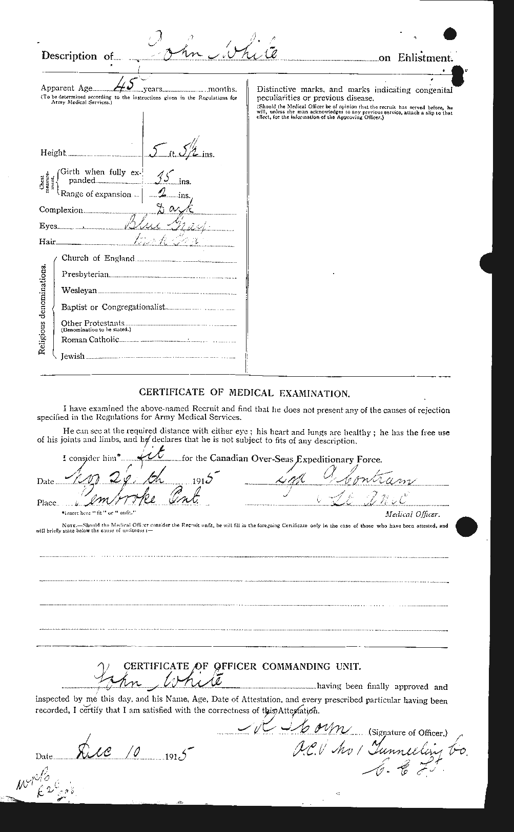 Dossiers du Personnel de la Première Guerre mondiale - CEC 671499b