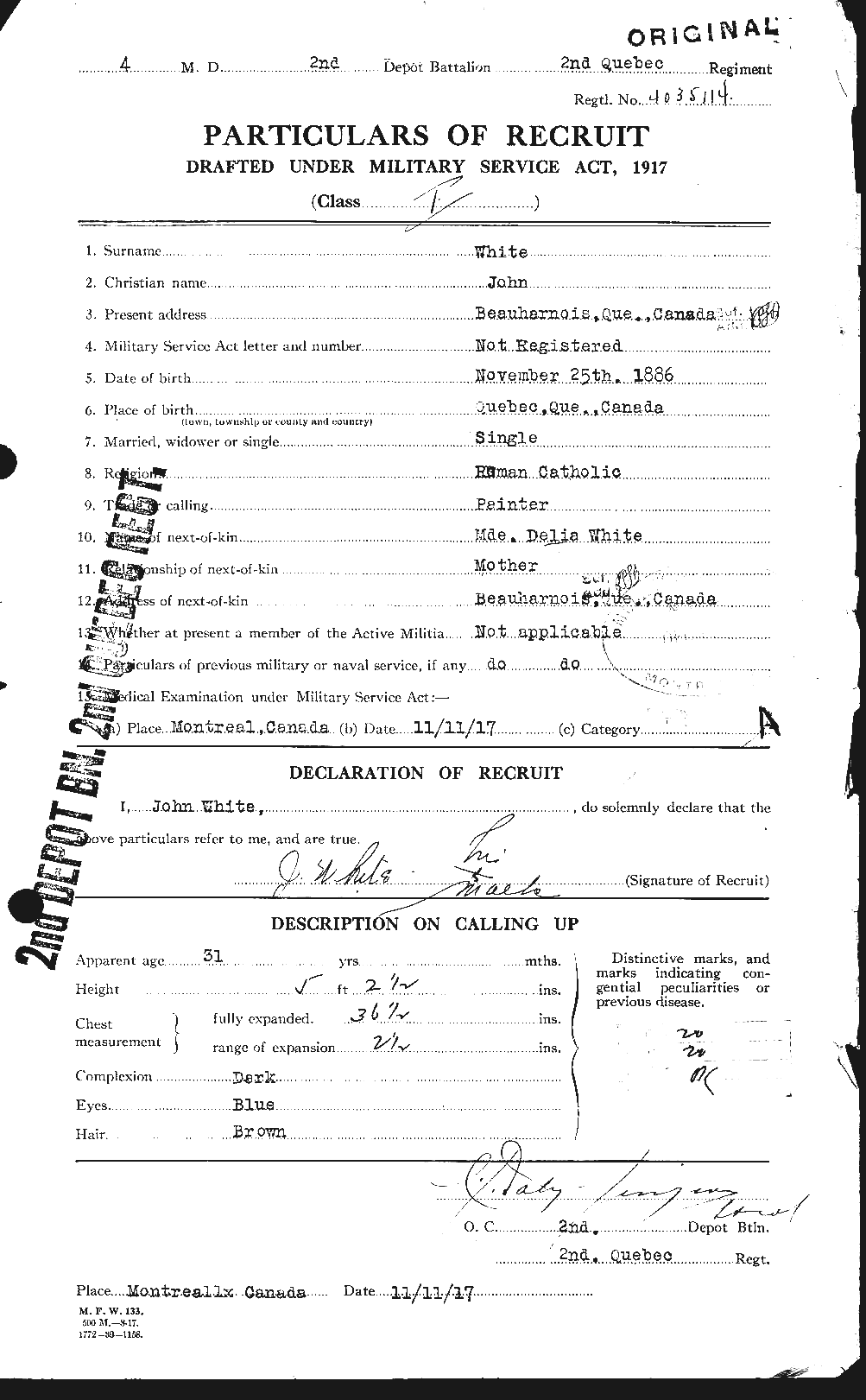 Personnel Records of the First World War - CEF 671500a