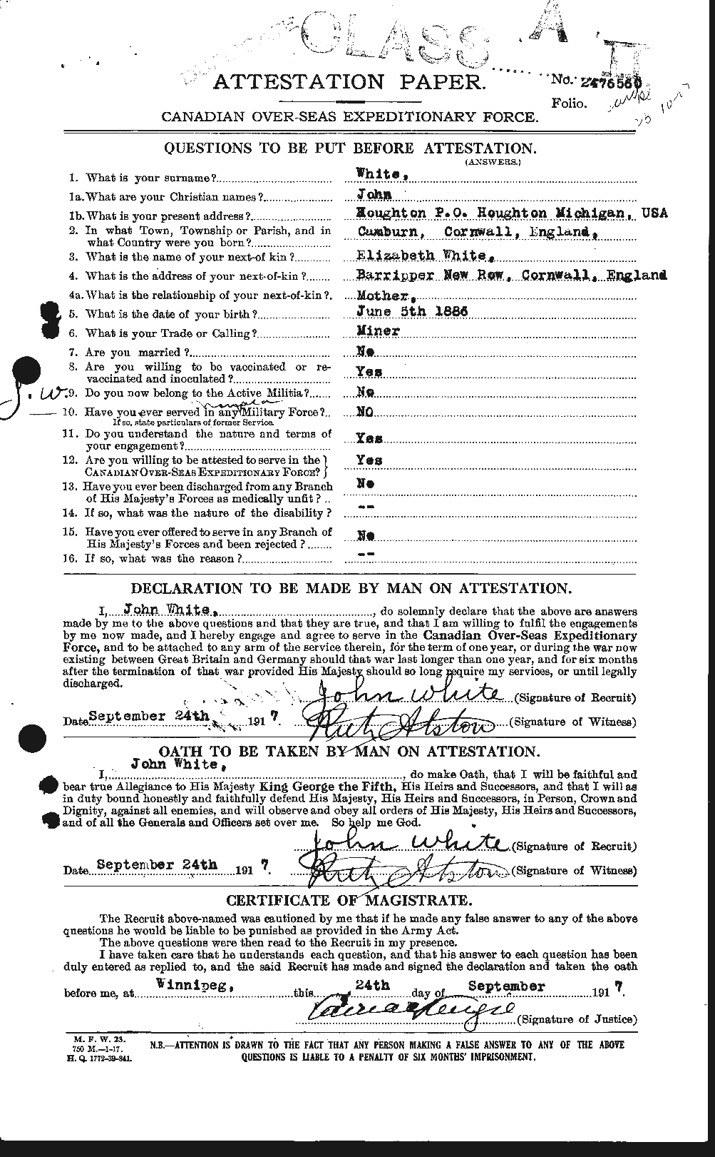 Personnel Records of the First World War - CEF 671506a