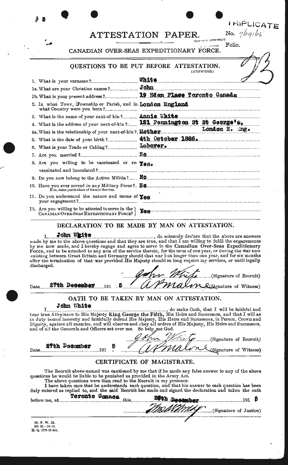 Personnel Records of the First World War - CEF 671509a