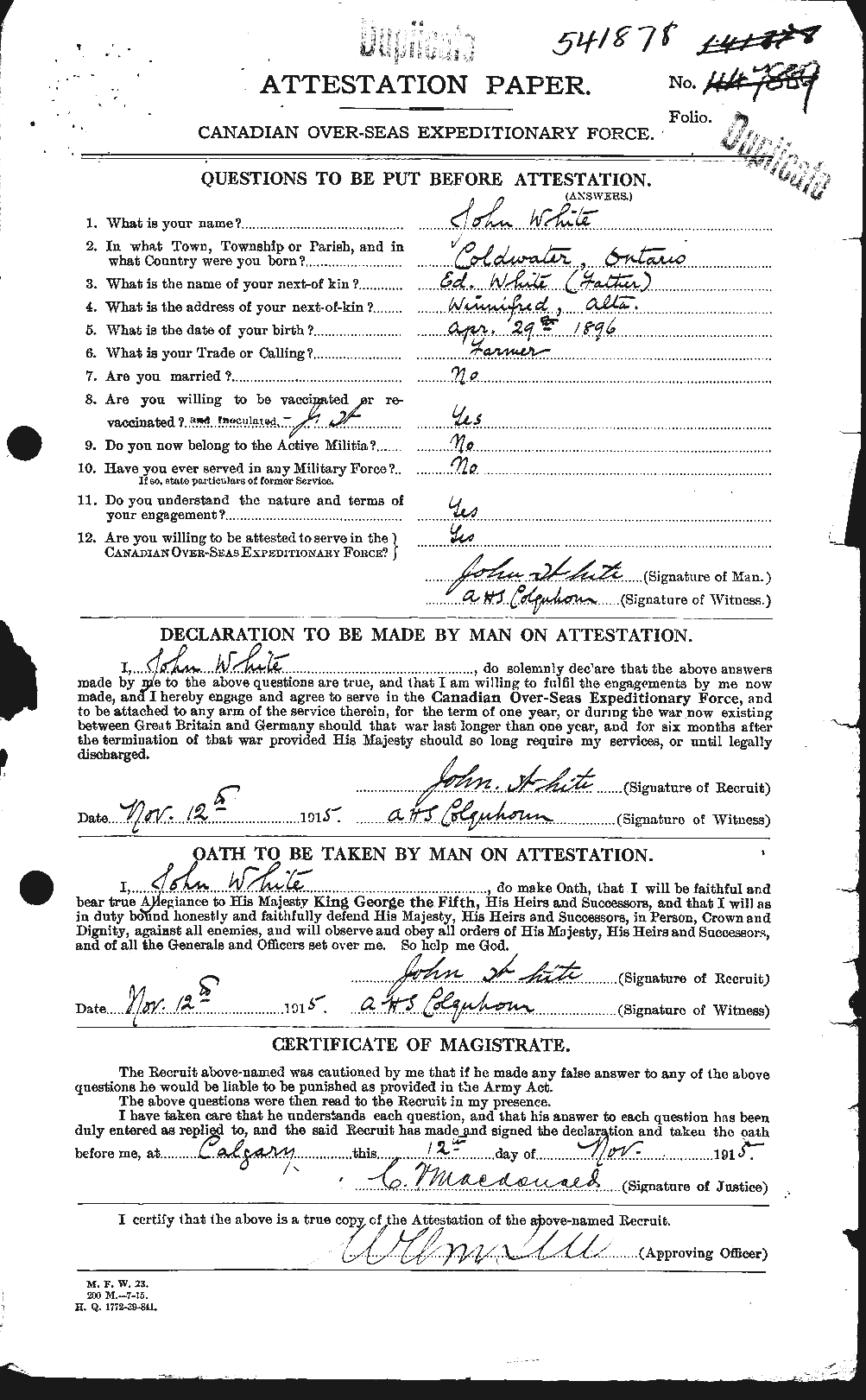 Personnel Records of the First World War - CEF 671512a