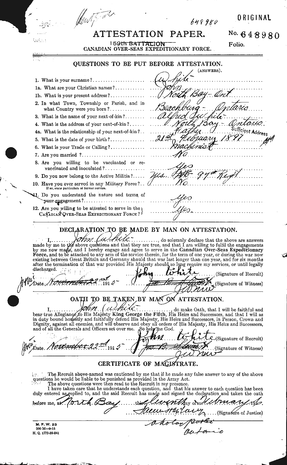 Personnel Records of the First World War - CEF 671513a