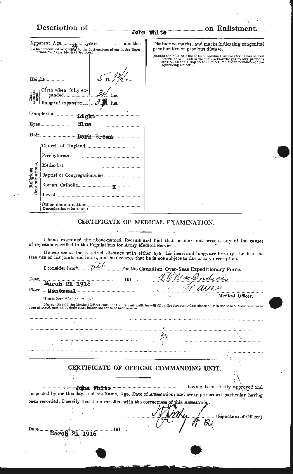 Dossiers du Personnel de la Première Guerre mondiale - CEC 671517b