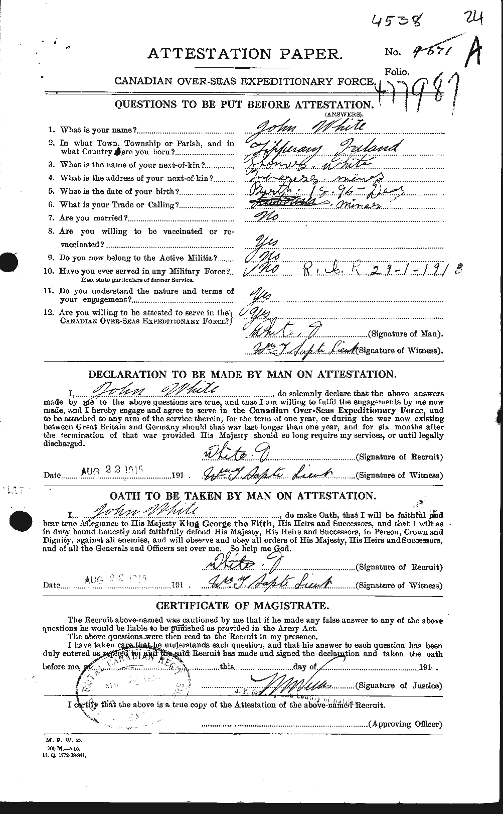 Personnel Records of the First World War - CEF 671523a
