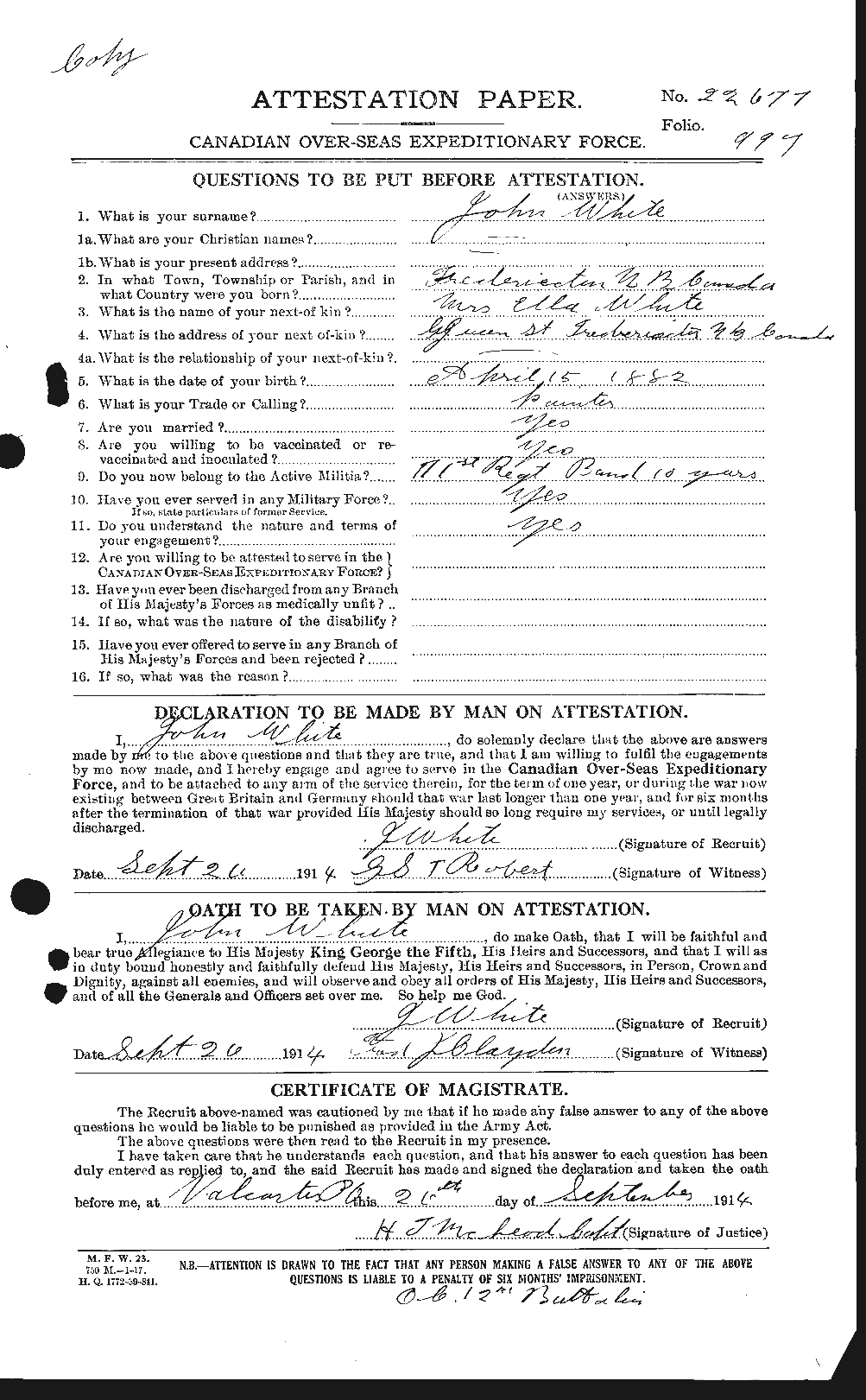 Personnel Records of the First World War - CEF 671531a