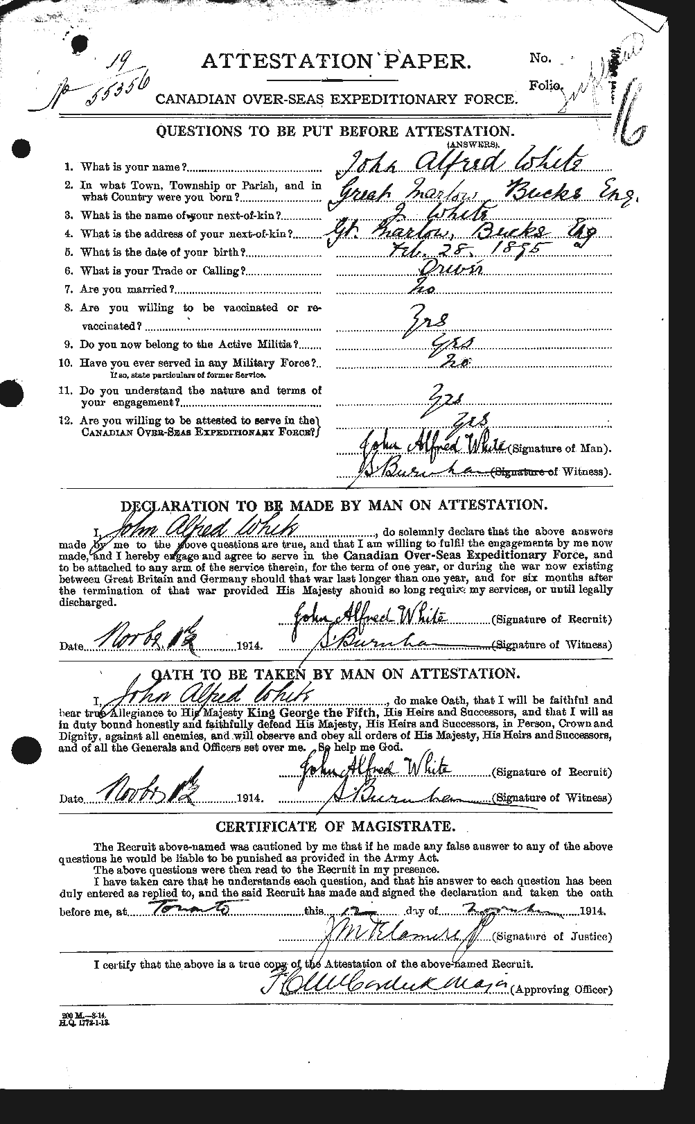 Personnel Records of the First World War - CEF 671536a