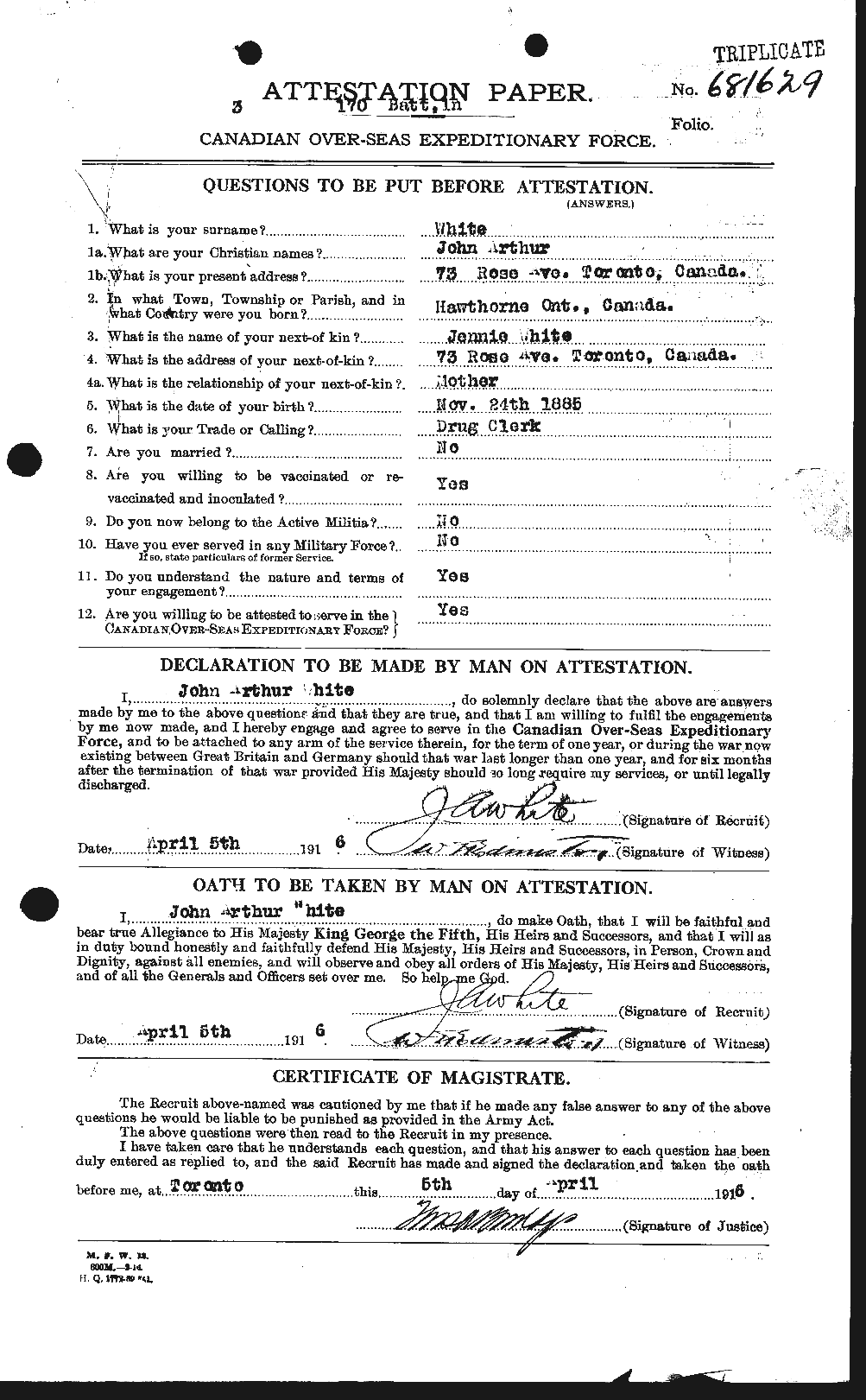 Personnel Records of the First World War - CEF 671539a