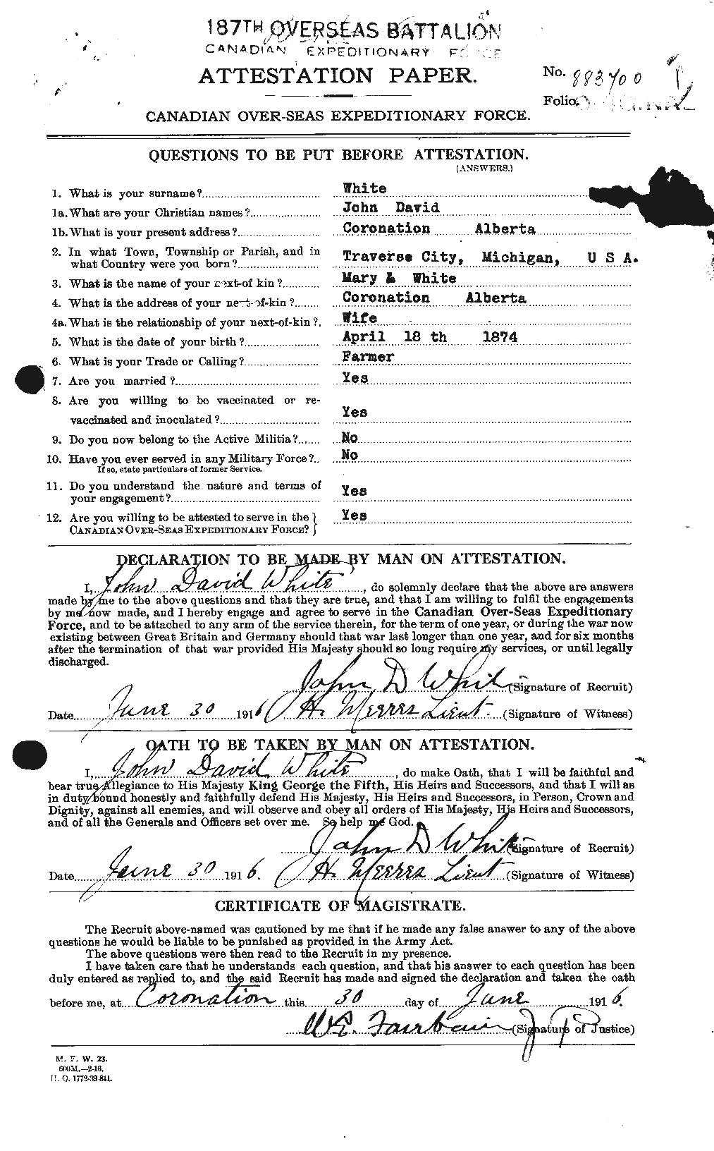 Personnel Records of the First World War - CEF 671550a