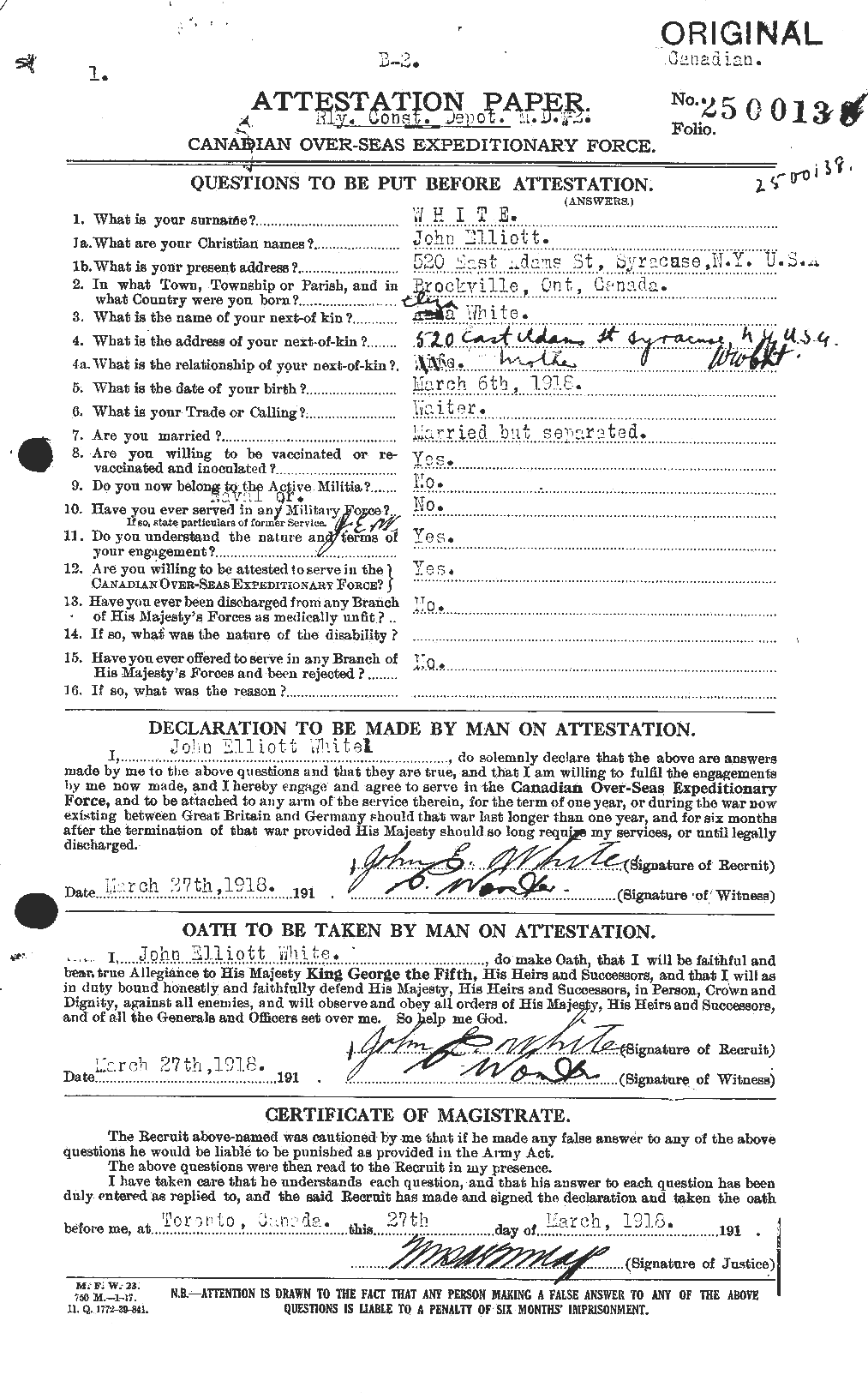 Personnel Records of the First World War - CEF 671554a