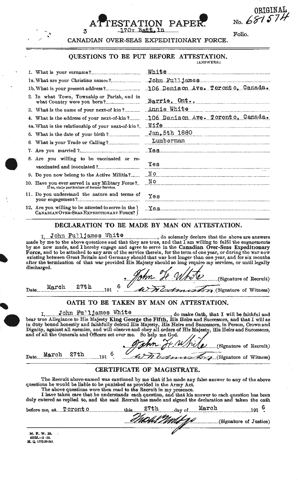 Personnel Records of the First World War - CEF 671562a
