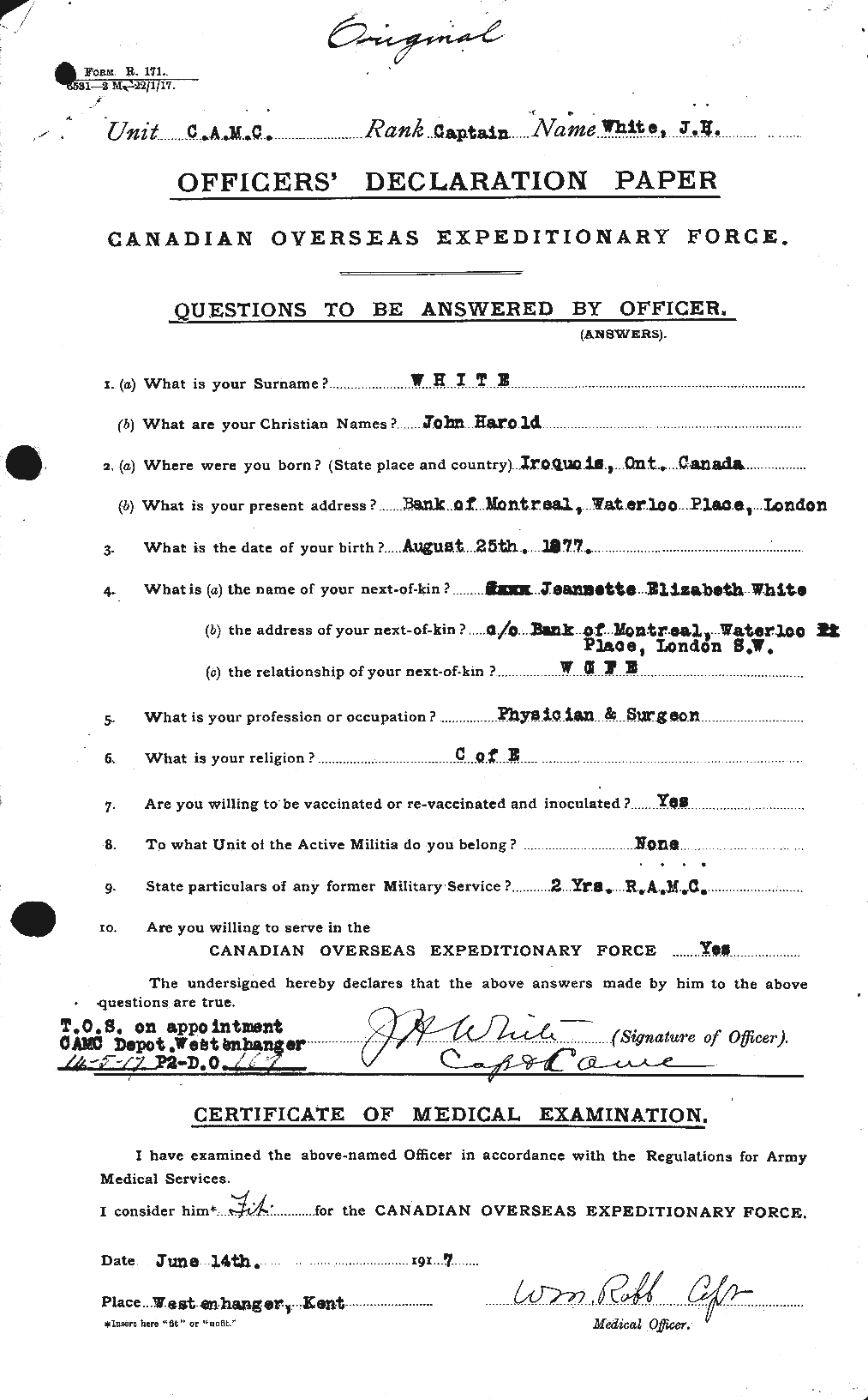 Personnel Records of the First World War - CEF 671564a