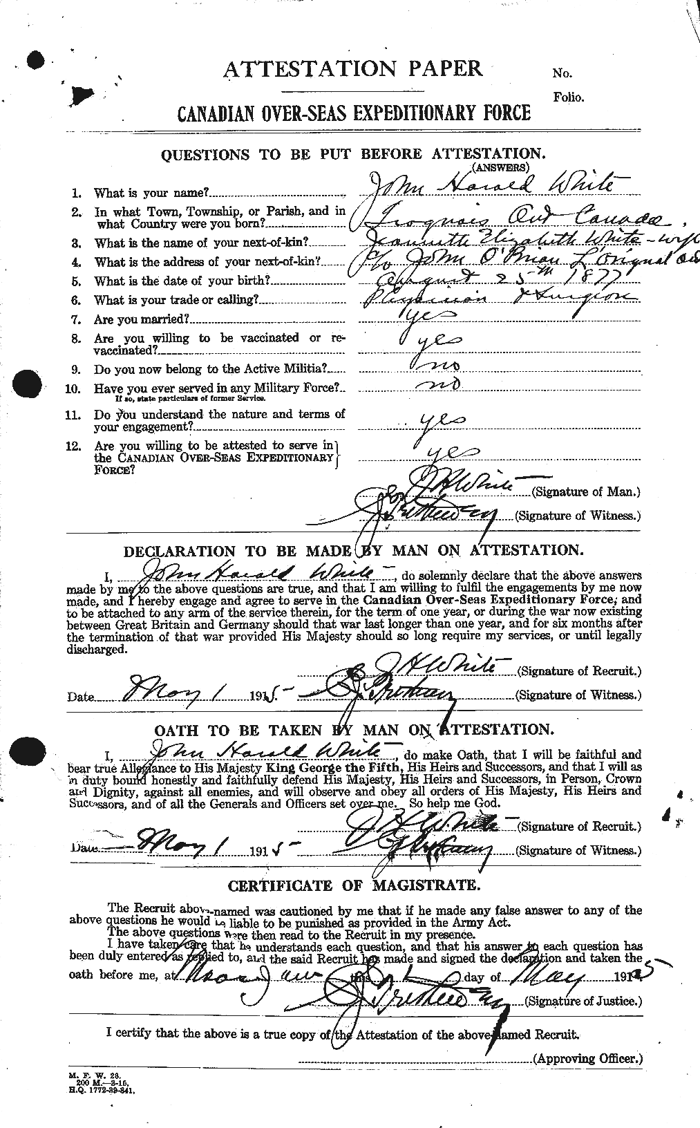 Personnel Records of the First World War - CEF 671565a