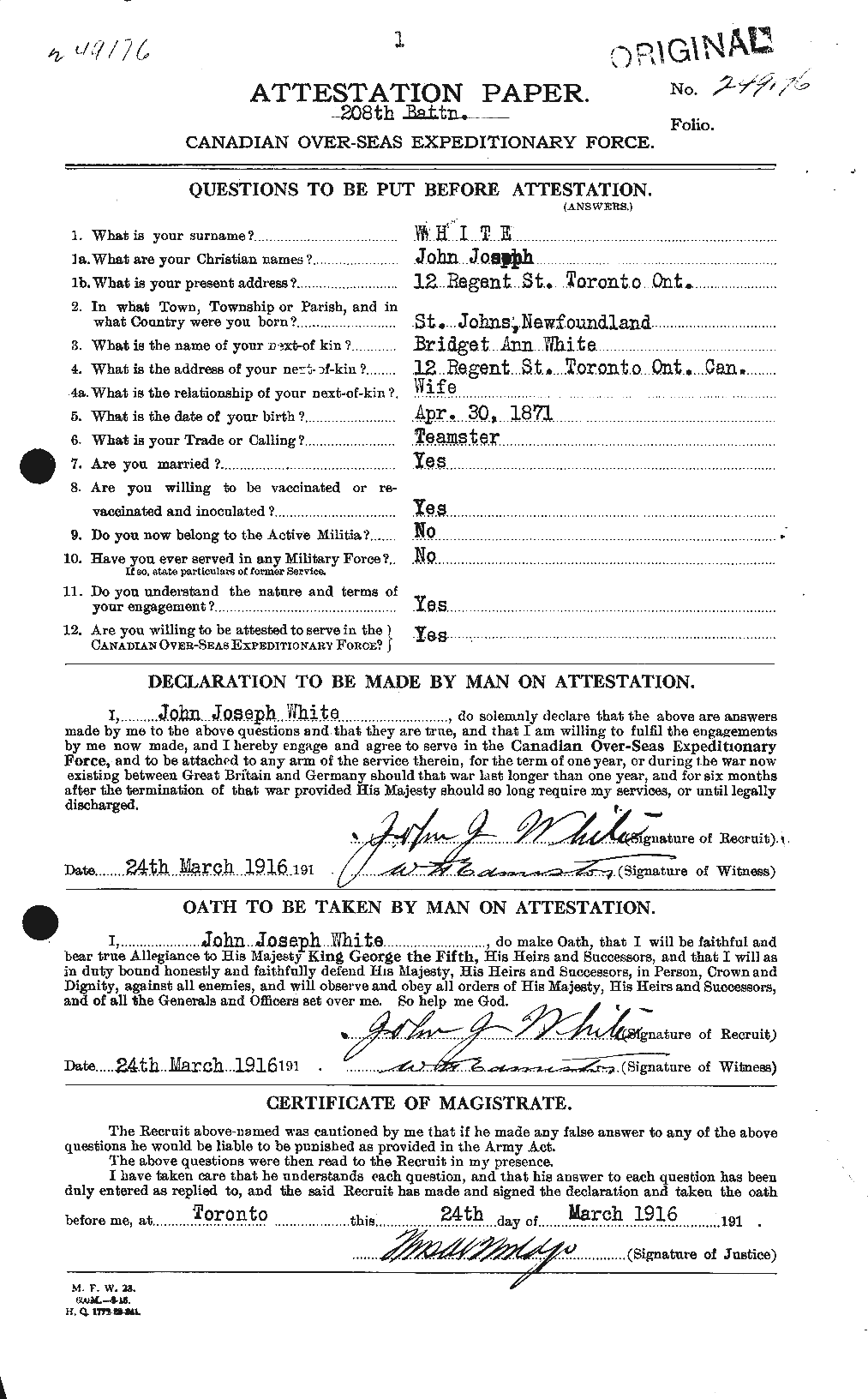 Personnel Records of the First World War - CEF 671578a