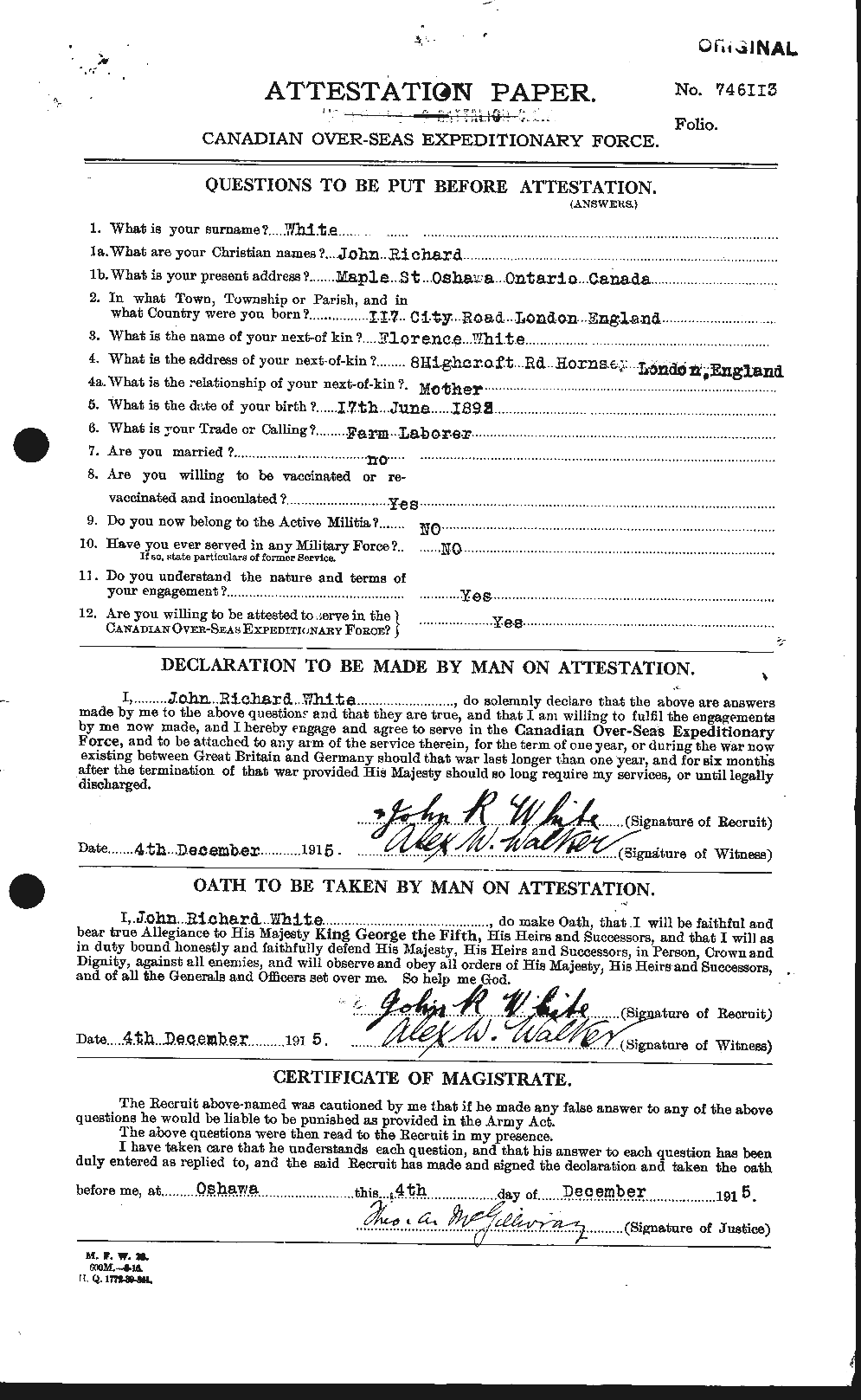 Personnel Records of the First World War - CEF 671592a