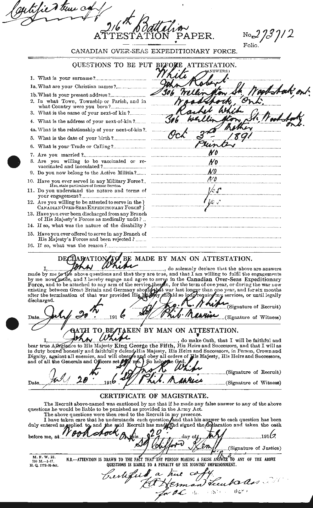 Personnel Records of the First World War - CEF 671593a