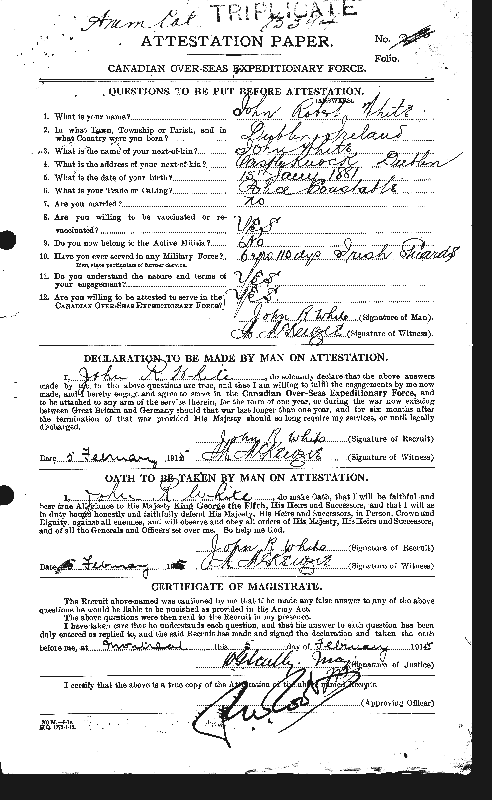 Personnel Records of the First World War - CEF 671595a