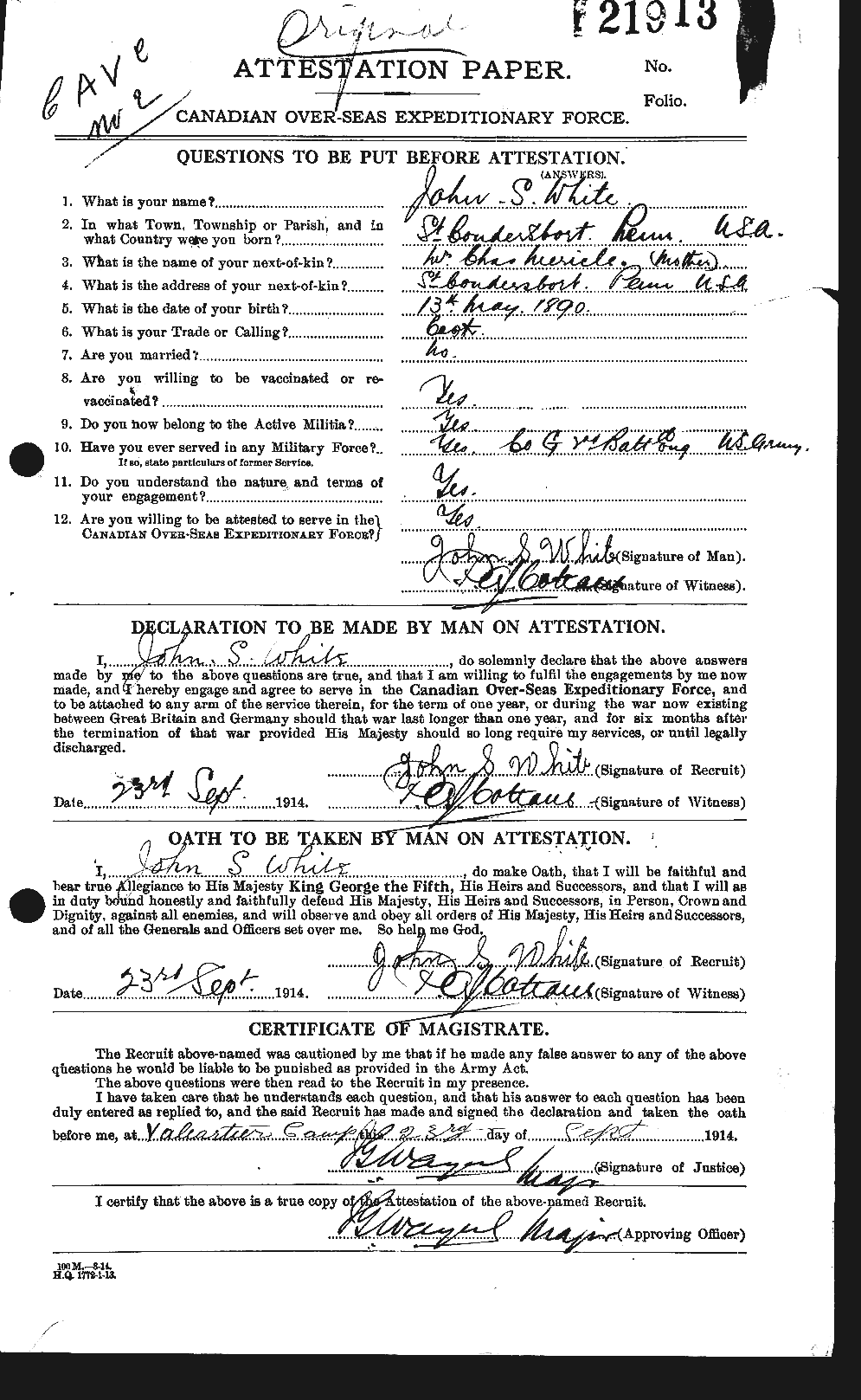 Personnel Records of the First World War - CEF 671600a