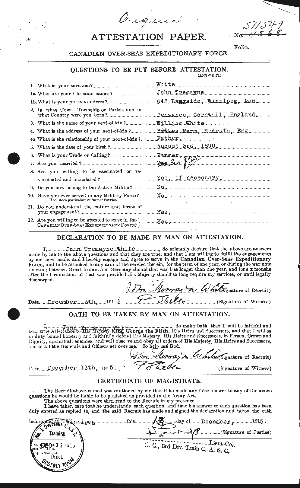 Personnel Records of the First World War - CEF 671610a