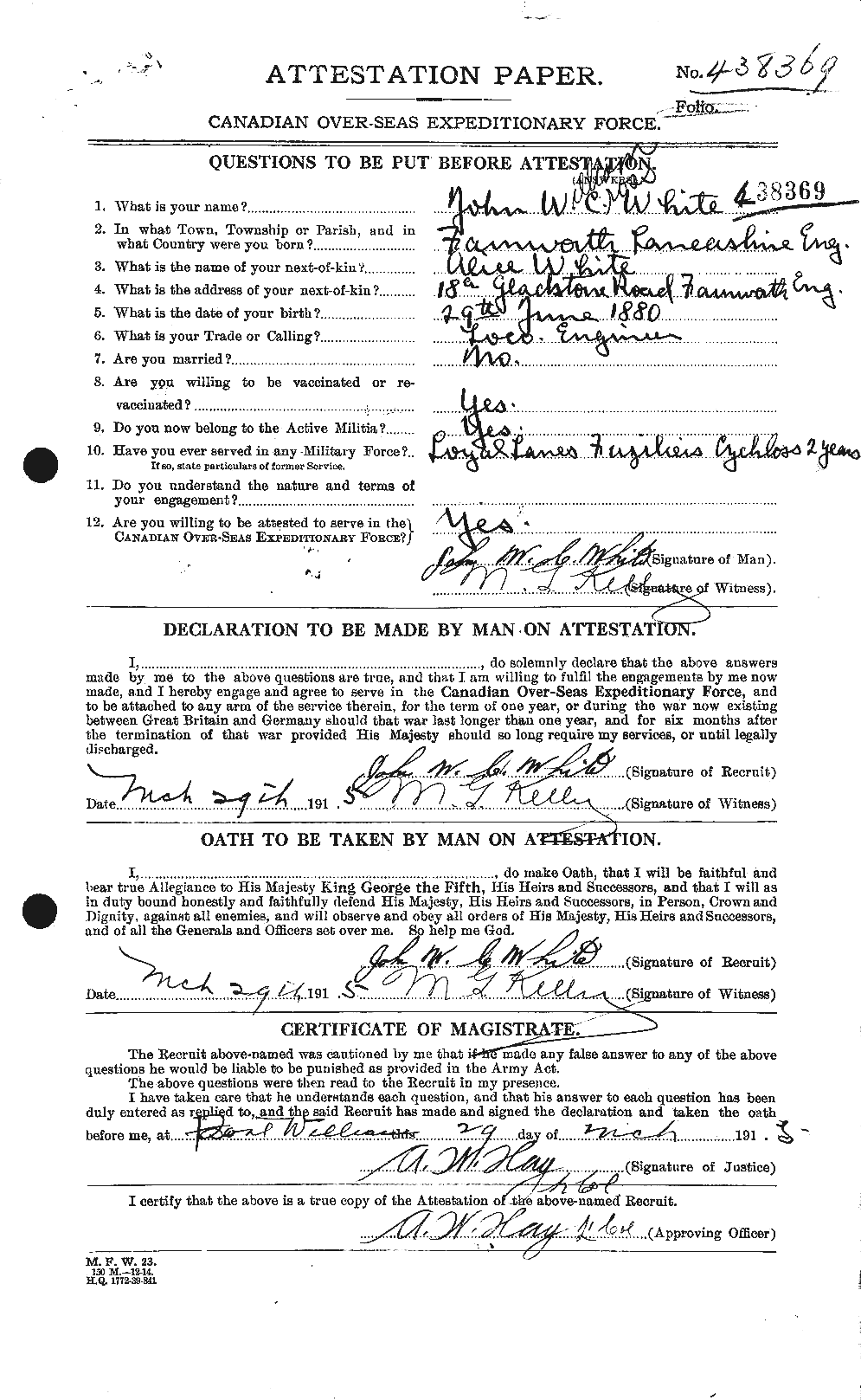 Personnel Records of the First World War - CEF 671618a