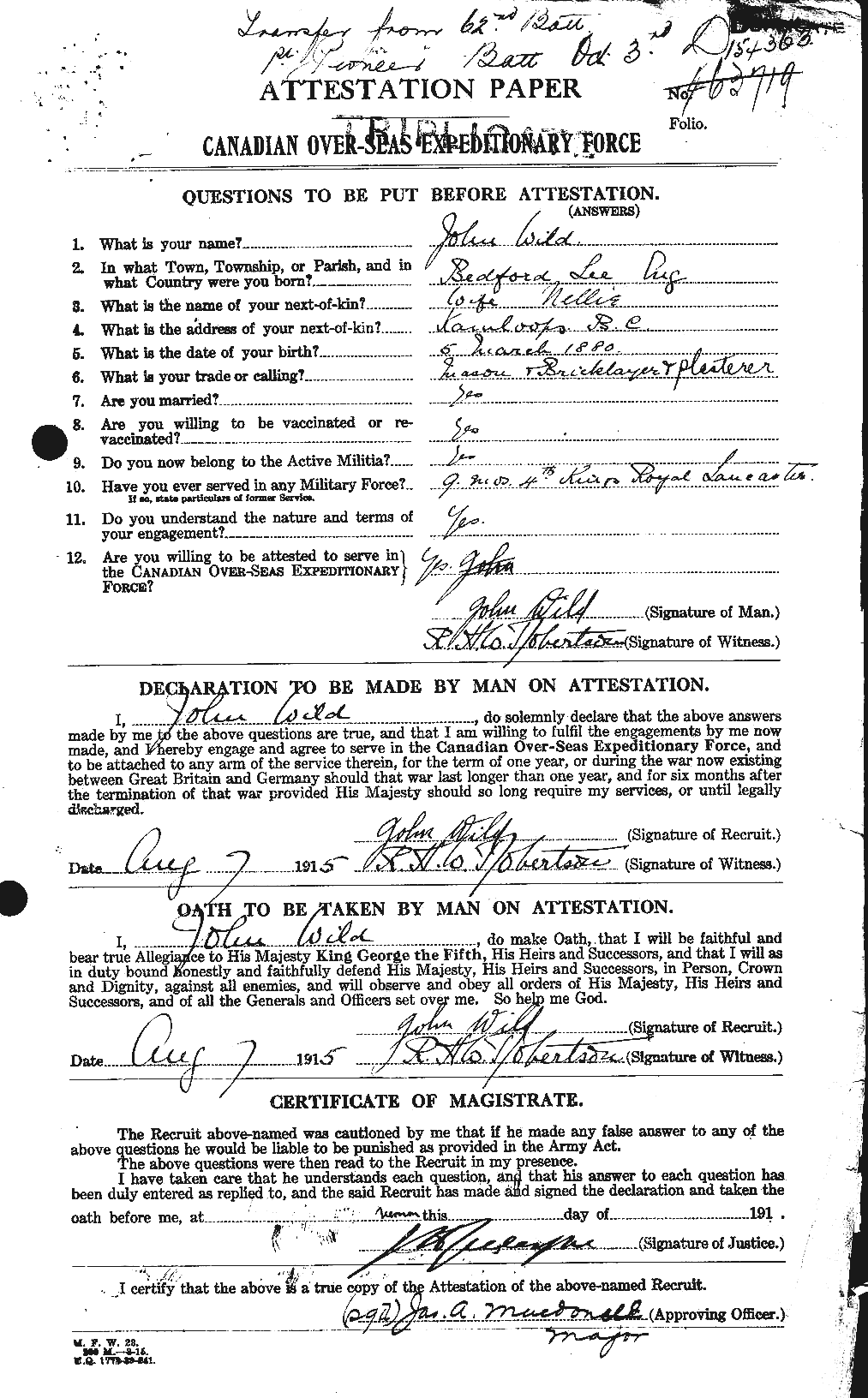 Personnel Records of the First World War - CEF 672143a