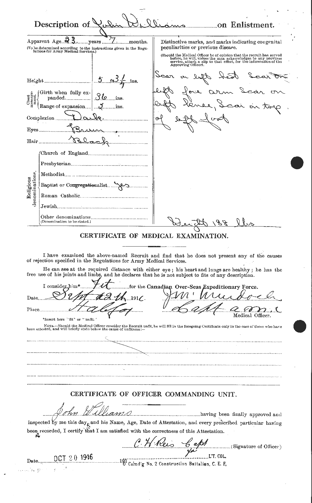 Dossiers du Personnel de la Première Guerre mondiale - CEC 672934b