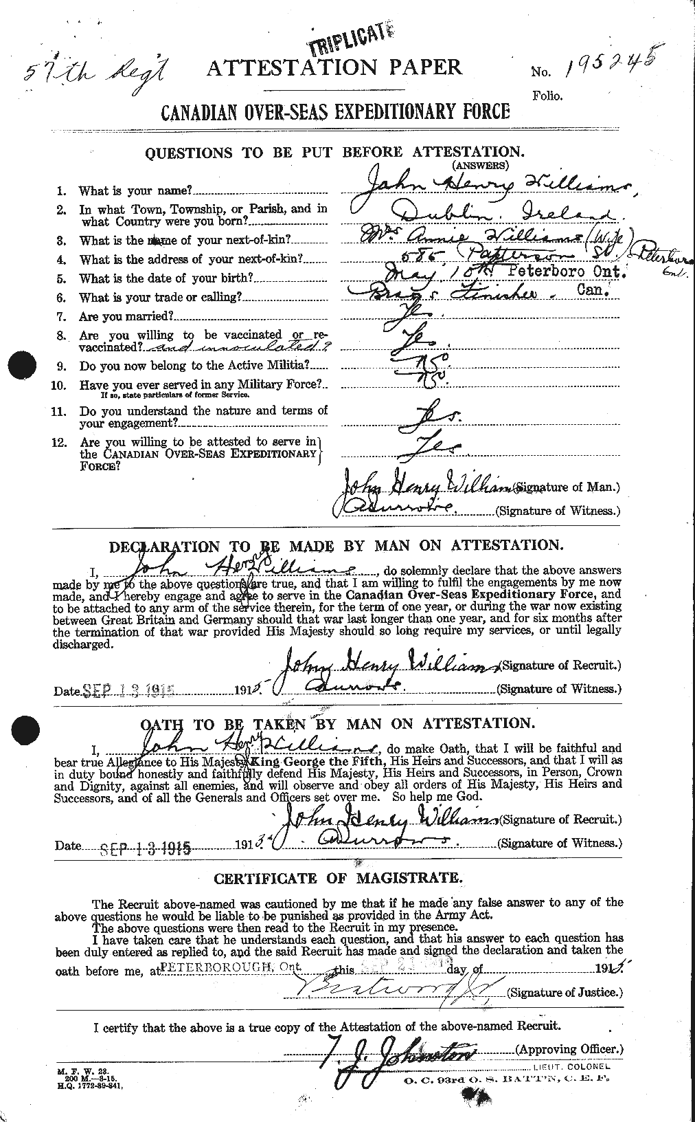 Personnel Records of the First World War - CEF 673002a