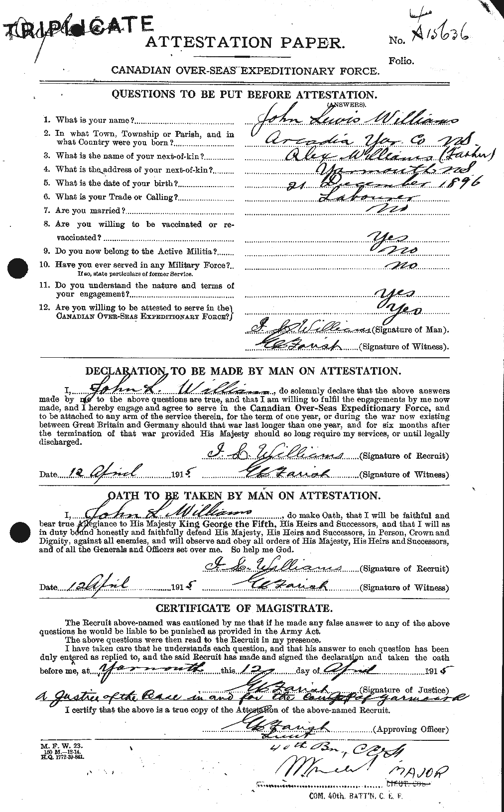 Personnel Records of the First World War - CEF 673027a